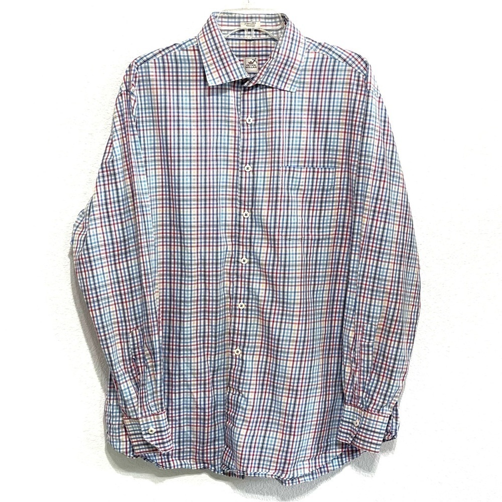 Peter Millar Men Plaid Long Sleeve Button Down Shirt Size XL